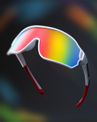 OKULARY GLIMPSE WHITE MAT RED MIRROR 01-91