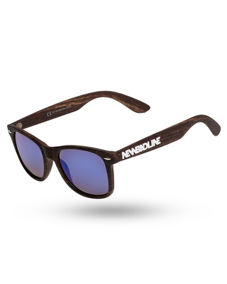 OKULARY CLASSIC DARK WOOD BLUE MIRROR 01-173
