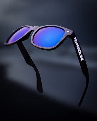 OKULARY CLASSIC BLACK MAT BLUE MIRROR 01-162