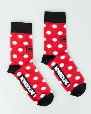 SKARPETKI DŁUGIE DOTS RED