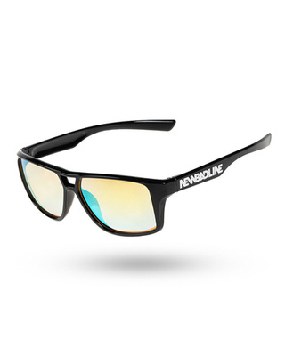 OKULARY HOLLOW BLACK FLASH YELLOW MIRROR 00-614