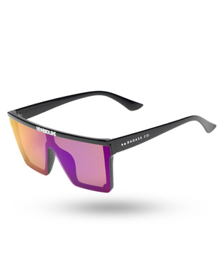 OKULARY ONE GLASS BLACK FLASH GREEN MIRROR 01-77