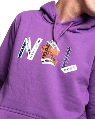 BLUZA Z KAPTUREM STICKERS VIOLET