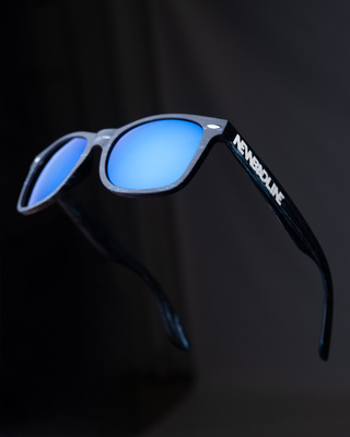 OKULARY CLASSIC BLUE WOOD BLUE MIRROR 01-171