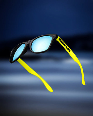 OKULARY CLASSIC HALF BLACK/NEON MAT YELLOW MIRROR 00-640