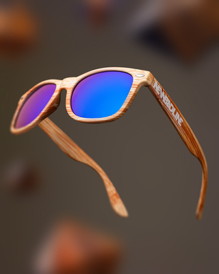 OKULARY CLASSIC LIGHT WOOD GREEN / VIOLET MIRROR 01-169