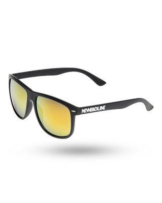 OKULARY OWAL BLACK MAT ORANGE MIRROR 01-25