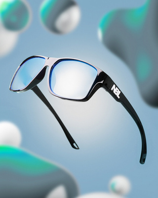 OKULARY SLEEK BLACK FLASH BLUE MIRROR 00-596