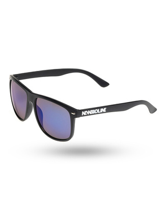 OKULARY OWAL BLACK MAT BLUE MIRROR 01-26