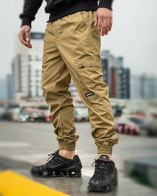 Spodnie Materiałowe Jogger New Bad Line Cargo Ripstop Beige